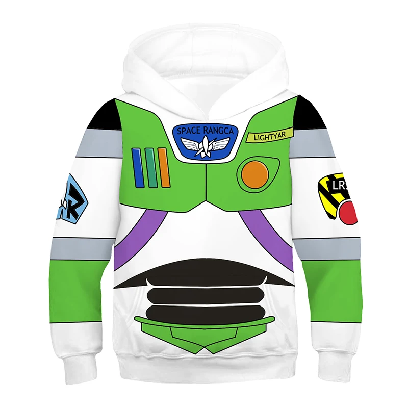 Buzz Light Year B Детские костюмы для мальчиков с изображением древесного Базза; костюмы супергероя с 3D принтом; детские толстовки с героями мультфильмов; толстовки с капюшоном «Железный Человек-паук» и «Бэтмен» - Цвет: Buzz Light Year B