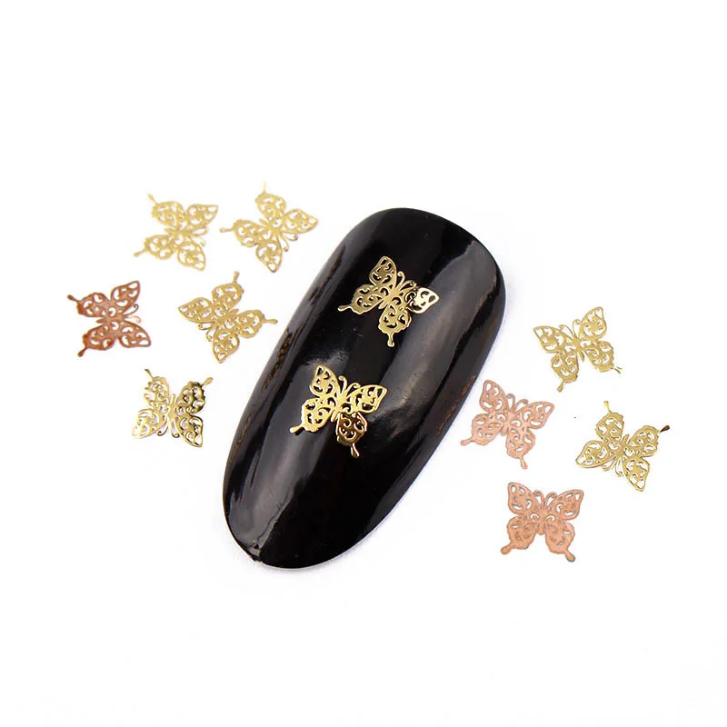 

About 1000pcs/lot Beautiful Gold Hollow Different Butterfly Shape Nail Art Metal Thin Piece For Nail Art Ornaments