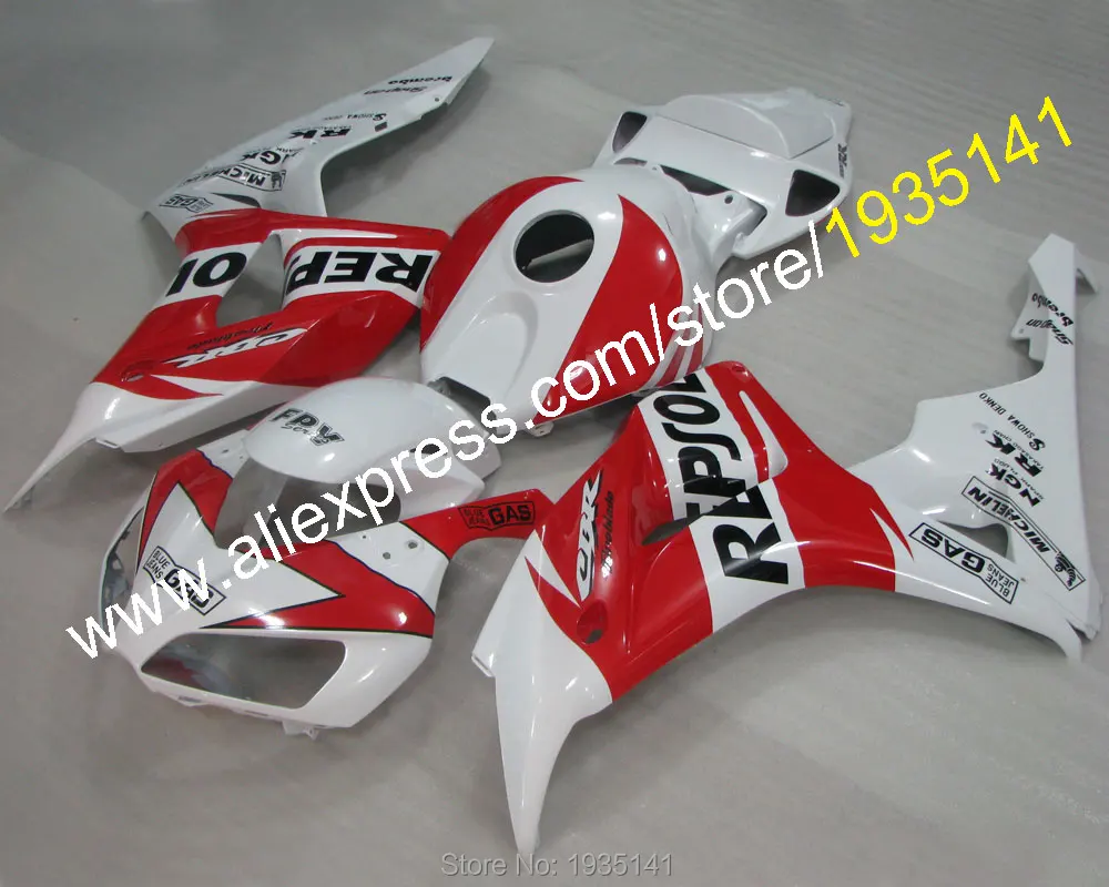 Для Honda 2006 2007 CBR1000RR 06 07 1000 RR CBR красный белый корпус обтекателя двигателя (литьё под