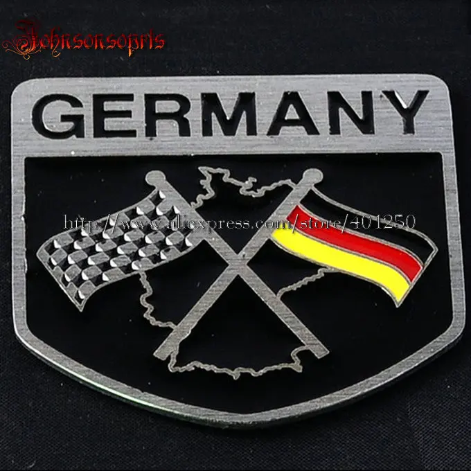 

1 PCS GERMANY Flag 3D Aluminum Badges Emblem car stickers 58*54MM car-styling