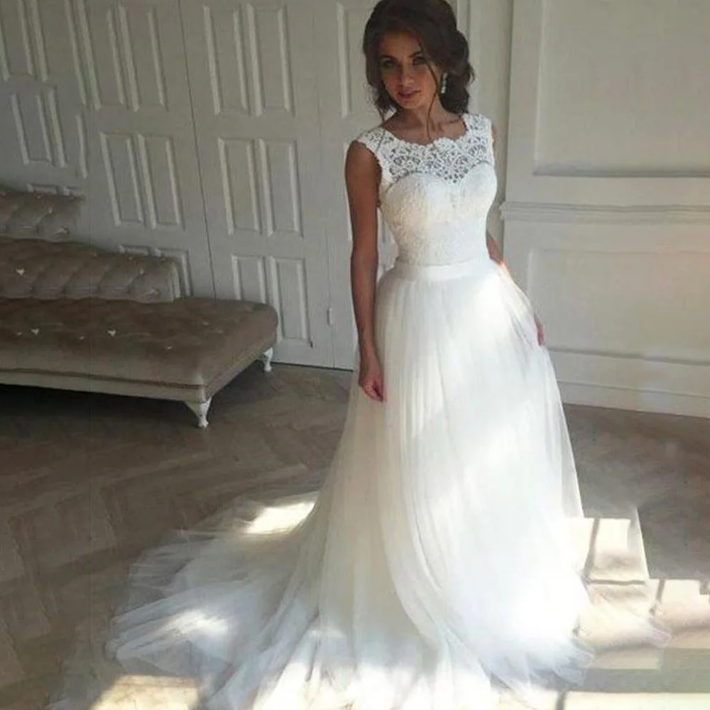 Бохо свадебное платье Abito da Sposa Свадебные платья 2019 Белая Кружевная аппликация
