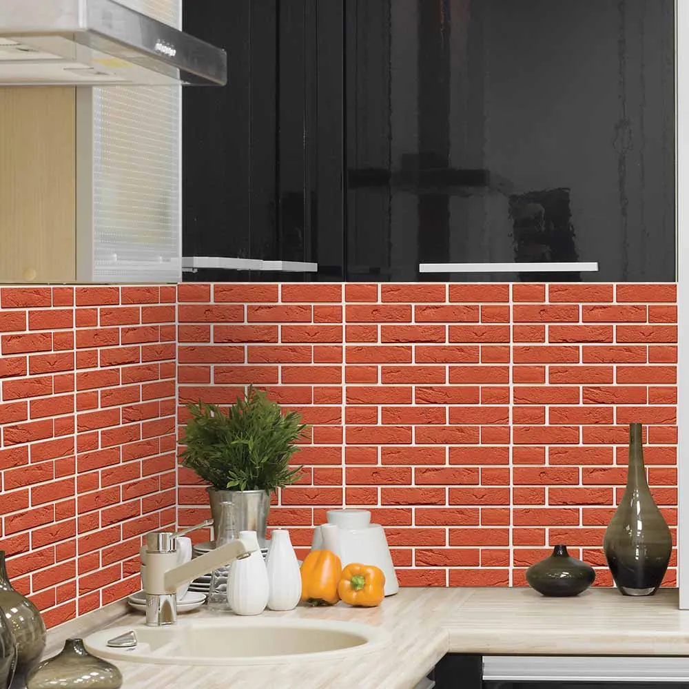 ПВХ 3D Морден Настенная Наклейка плитка кирпич Самоклеящаяся мозаика
