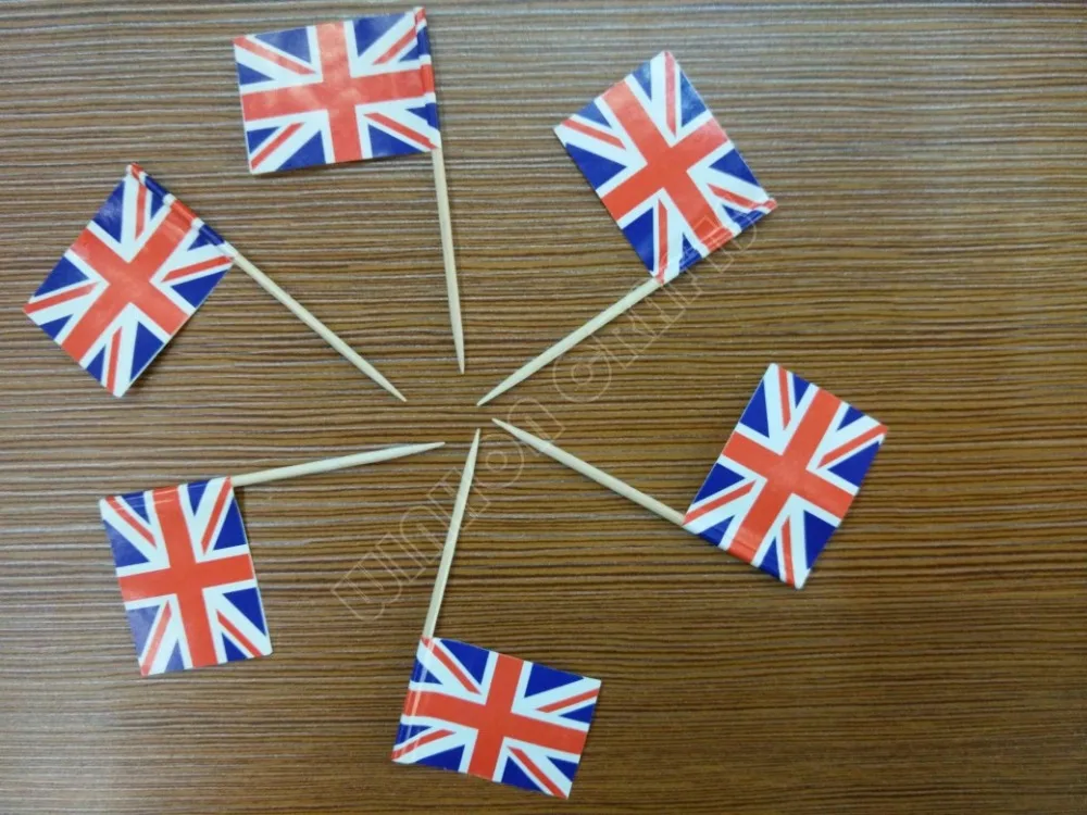 300 шт. английские флаги для зубочисток бумажные пики еды пирожные зубочистки GB