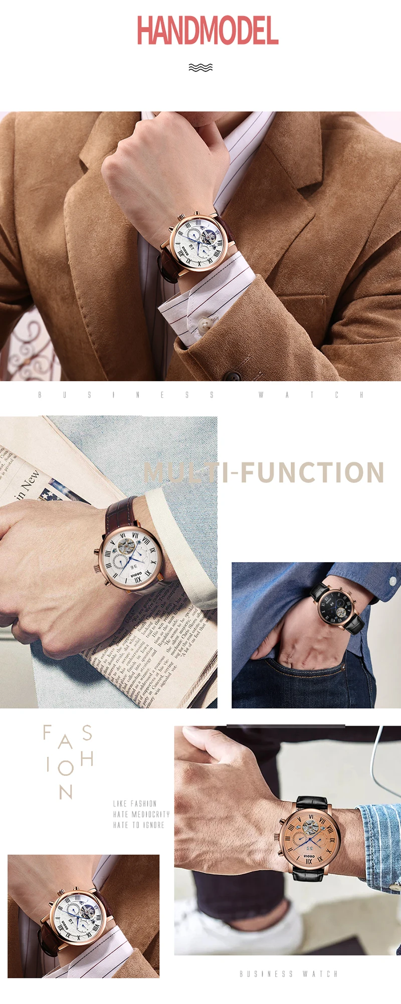 watch men onora commercial leisure steel hollow men's watch men's automatic mechanical waterproof watch часы мужские