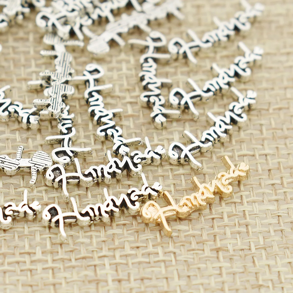 100 шт. серебристого и золотого цвета металлические этикетки ручной работы с