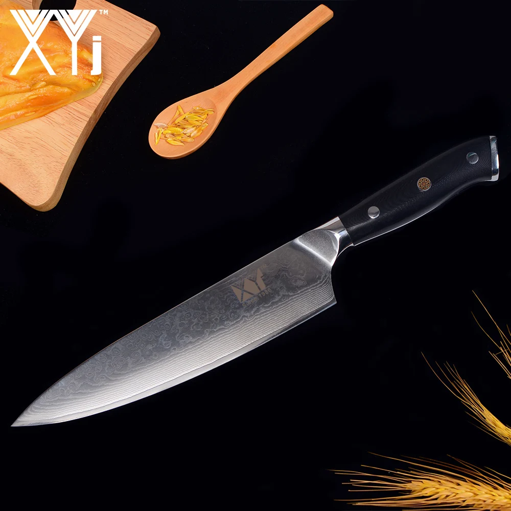 Поварской дамасский нож XYj высококачественный японский кухонный из дамасской
