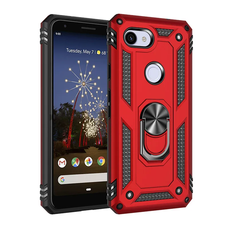 Armor Holder Case For Google Pixel 3A Car Magnetic Phone PC+TPU Shockproof Anti-Fall Back Cover XL | Мобильные телефоны и