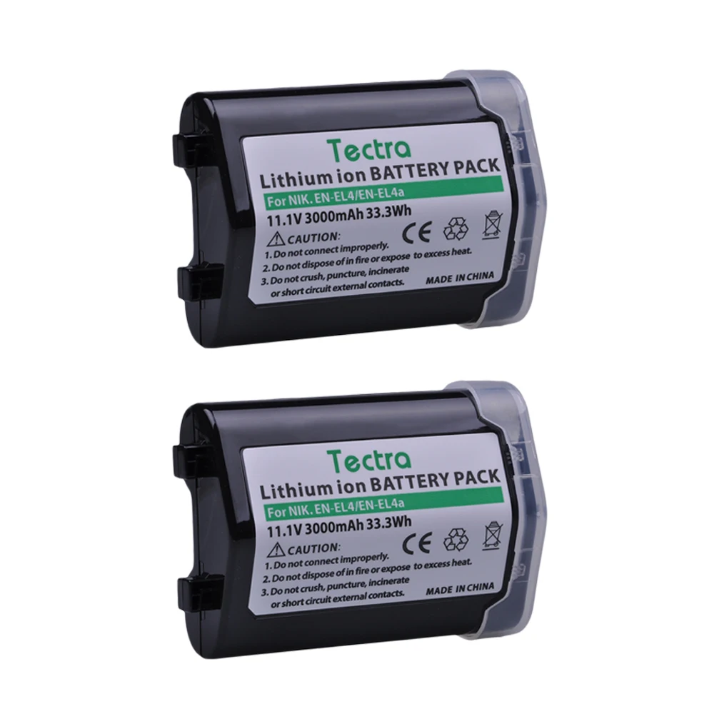 2 шт. аккумулятор Tectra 3000 мА/ч для камеры Nikon D2Z D2H D2Hs D2X D2Xs D3 D3S F6 D3X ENEL4 ENEL4A|Цифровые