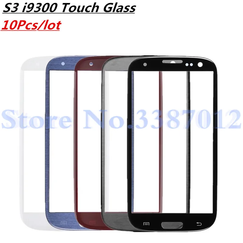 10 шт. Передняя панель объектива для Samsung Galaxy S III S3 GT I9300 i747 Чехол сенсорный экран
