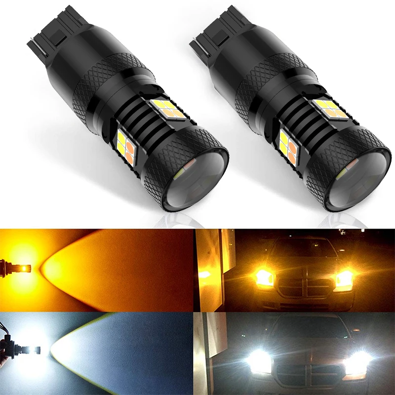 1 шт. 1156 P21W светодиодный BA15S PY21W BAU15S 1157 BAY15D 7443 3157 16SMD 3030 лампы Авто дневные ходовые огни, запущен Дневной светильник s сигнала поворота светильник