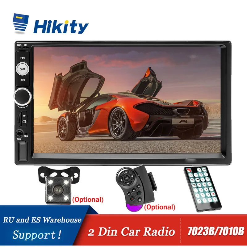 Hikity Автомагнитола Зеркало Ссылка Авторадио 2 din 7 ''ЖК сенсорный экран автомобиля стерео MP5 Bluetooth Авто Стерео камера заднего вида