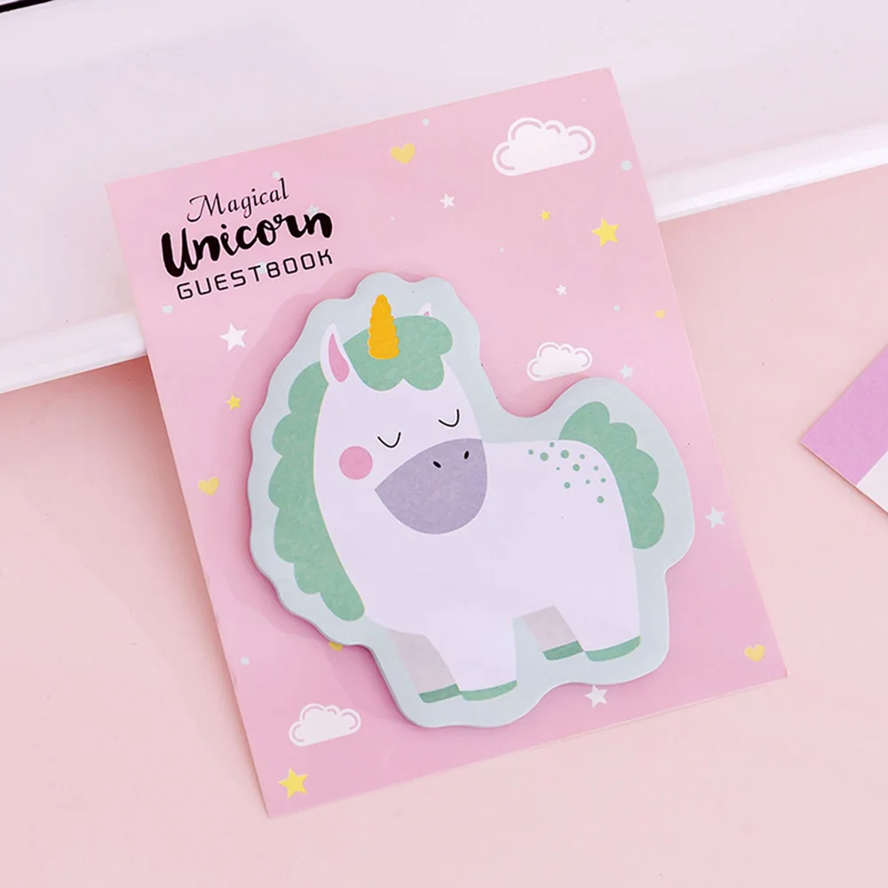 1 шт. корейский Kawaii Радуга Единорог Липкие заметки креативный блокнот для заметок DIY блокнот для заметок офисные принадлежности школьные канцелярские принадлежности - Цвет: Зеленый