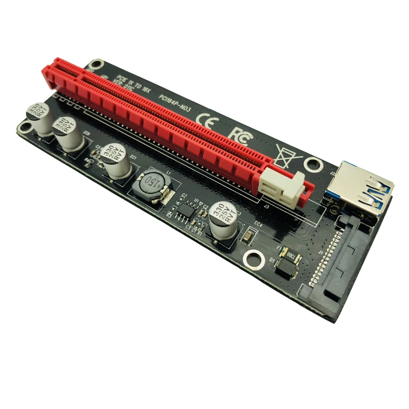 Райзер PCI E PCIe VER011C с 1x на 16x адаптером кабель USB 3 0 SATA светодиодный индикатор