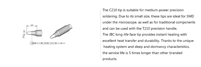 Jyrkior JBC Precision C210 наконечник паяльника 210-020 210-001 210-009 конический наконечник оригинальная сварочная насадка для сварочных работ