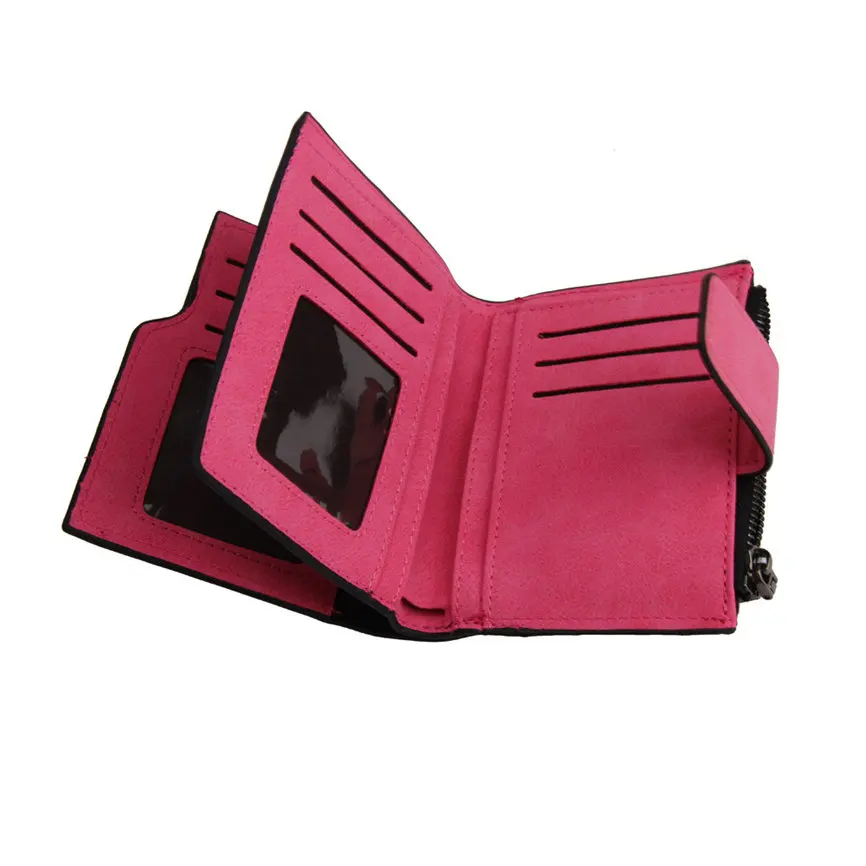 

Women Wallets Women Mini Grind Magic Bifold Leather Wallet coin purse Card Holder Wallet Purse Long Lady Clutch Purse #30