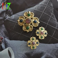 f j4z 2020 trend fashion antique brooches gorgeous elegant resin stone women pins female statement unusual earrings accessories