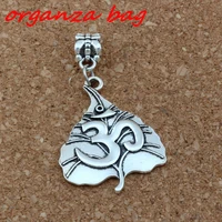 4 pcslot dangle zinc alloy tree leaf om yoga sign charm beads fit european bracelets jewelry diy 24 8x44 2mm a 383a