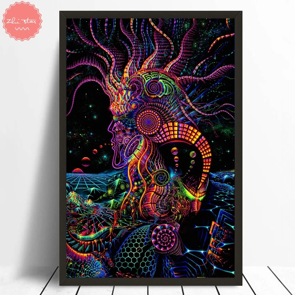 Алмазная картина Blacklight картины Psychedelic абстрактная вышивка продажа крестиком