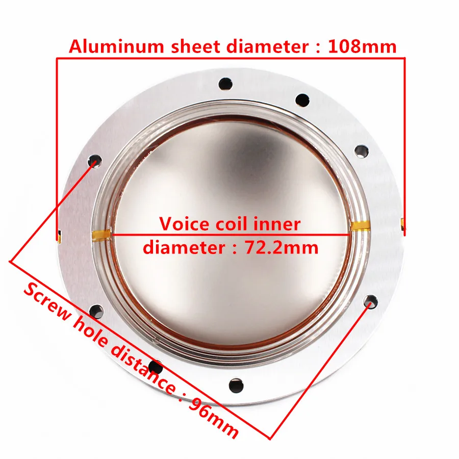FODOCOR 2 шт 72 мм высокочастотная звуковая катушка диафрагма титановая пленка