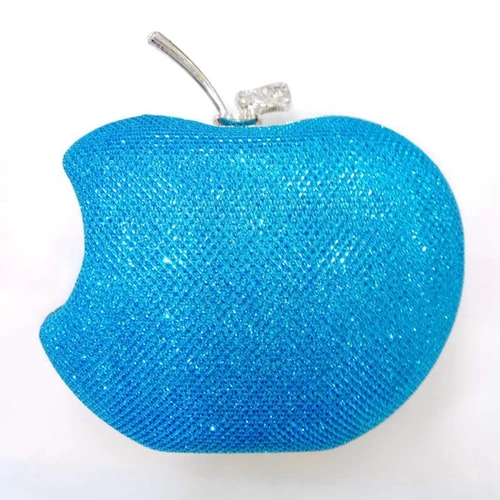 Light Blue DOYUTIG женская форма хрустального яблока вечерняя сумка женский роскошный клатч Сумки свадебные алмазные бисерные стразы вечерние сумки A176 - Цвет: Light Blue