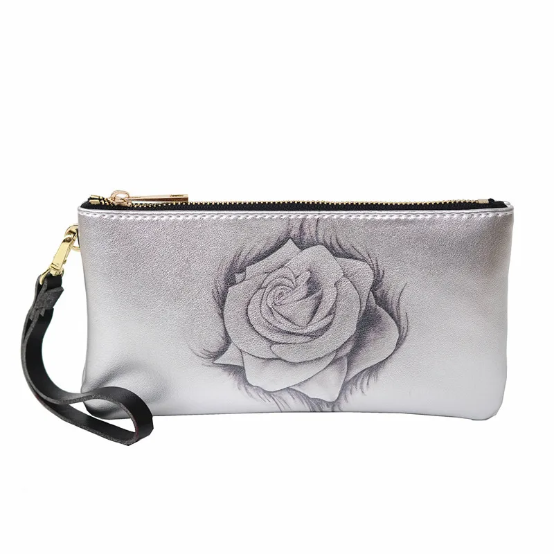 silver clutch Модные клатчи для женщин клатч женский маленький серебряный вечерний конверт сумка с ремешком Роскошный кошелек из натуральной кожи клатч - Цвет: silver clutch