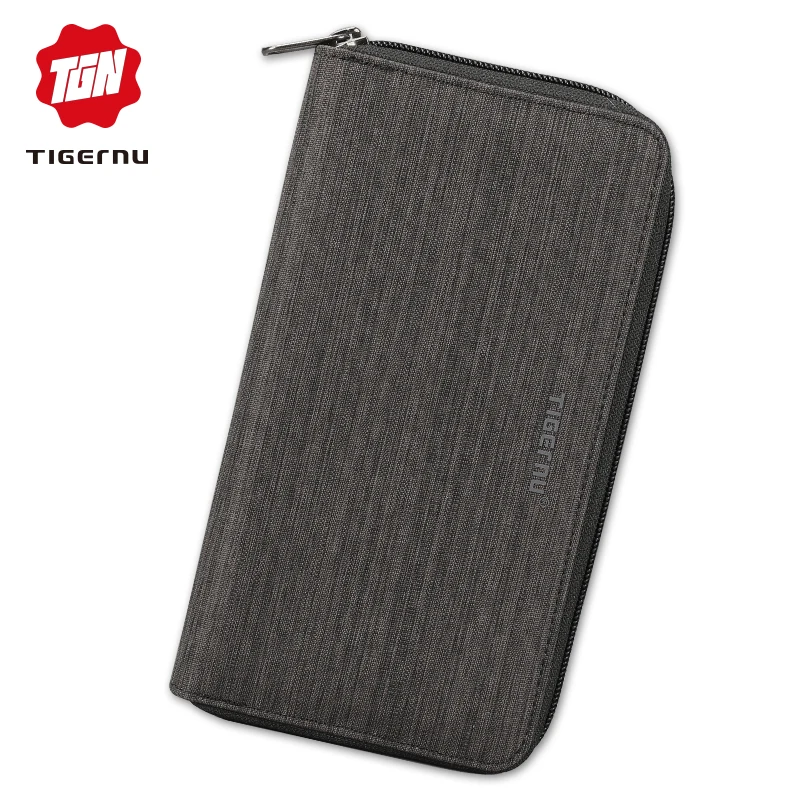 Tigernu Марка Мужчины Длинный Кошелек Мужской Клатч Деньги портмоне мужчины Повседневная Оксфорд Мульти Карманы Кошелек для Мужчин высокое качество