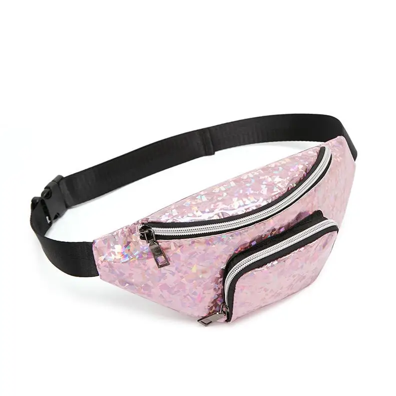 Laser Pink Yogodlns Мода поясная Женская поясная сумка нейтральные уличные спортивные лазерные пляжные сумки-мессенджеры дорожные нагрудные сумки bananos mujer - Цвет: Laser Pink