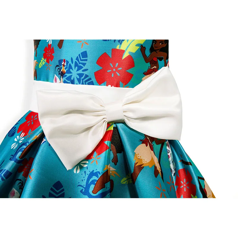 Kids Summer Girls Sleeveless Princess Cartoon Dresses Print Floral Bow Dress Party Prom Wedding Clothes 2 4 6 7 8 9 10 Years |
