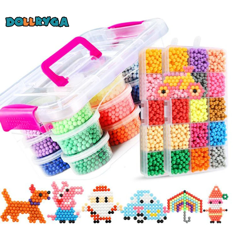 Dollryga 400 шт./пакет 36 Цвета Аква драгоценный камень бисера запасной блок Pegboard для малыша резинок для создания плетеных браслетов в комплекте со станком для плетения браслетов, в форме ожерелья jouet enfant детская Хама бусины ifts