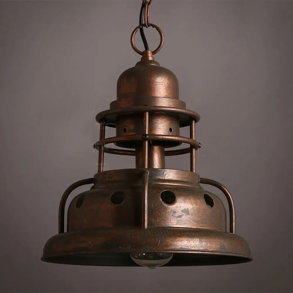 Подвесной Потолочный ретро светильник в стиле индастриал медная винтажная