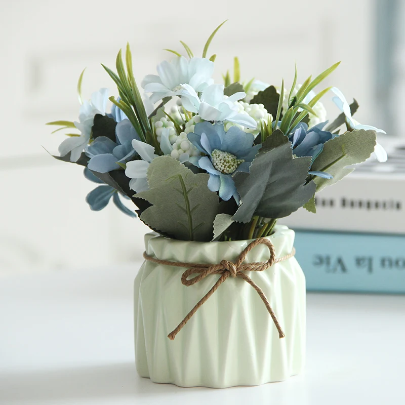 Современная керамическая ваза + искусственный цветочный набор декор для