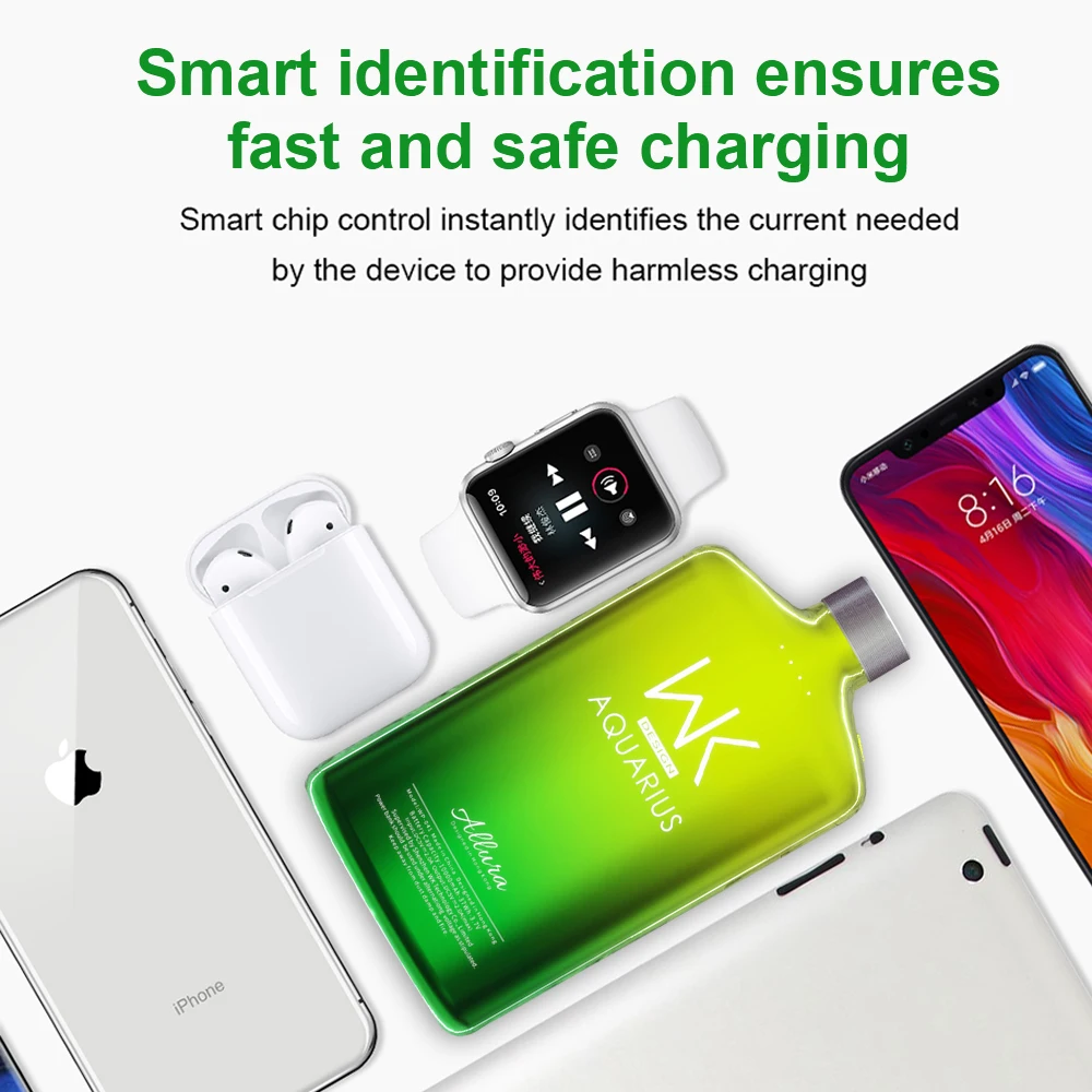 WK Power Bank 10000 мАч 2 USB порта портативный зарядный внешний аккумулятор на мовиль