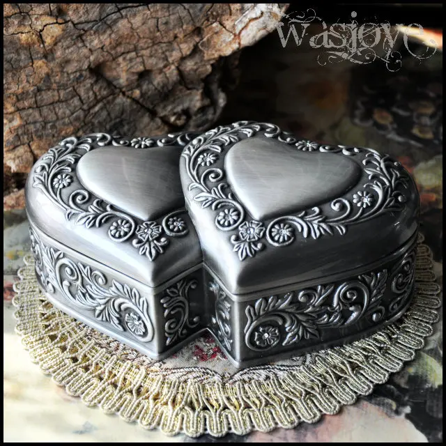 

Fashion European Style Metal Jewelry Case Zinc-aloy Trinket box Christmas Gift Packing Necklace Package jewelry display Z021