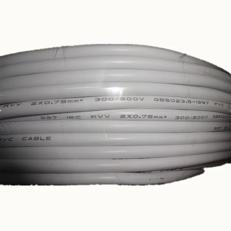 100m/roll 3core BLACK/White round  PVC covered cable,18AWG