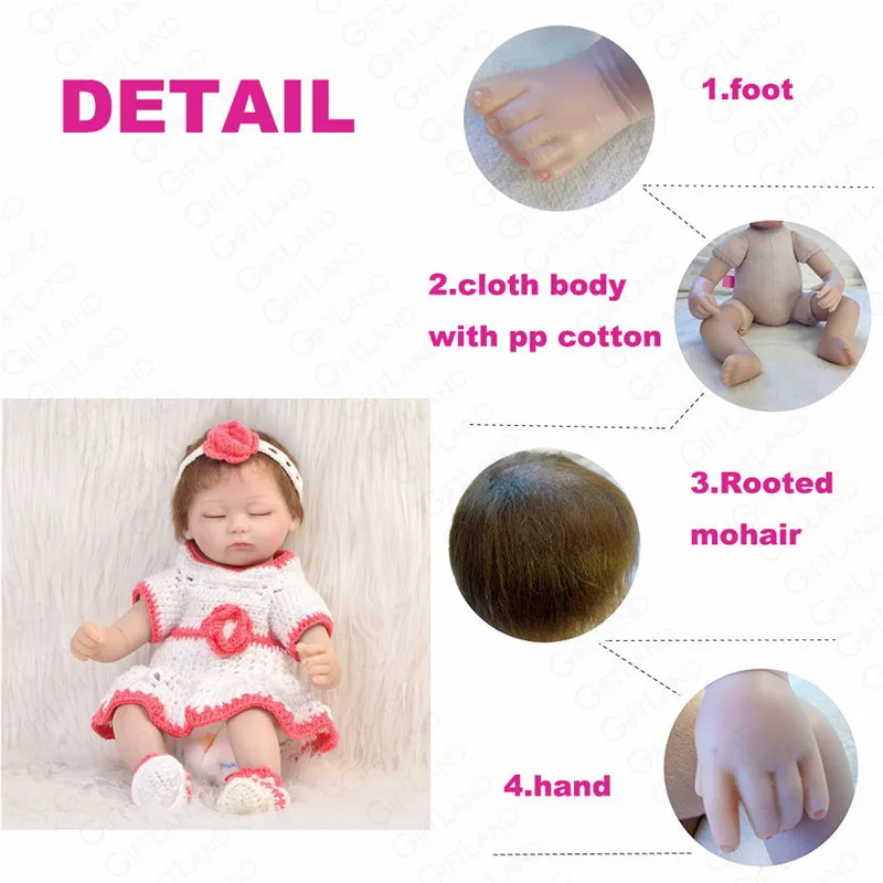 Reborn Baby Doll Bebe Realista младенец получивший новую жизнь для девочек Детские Живой Boneca