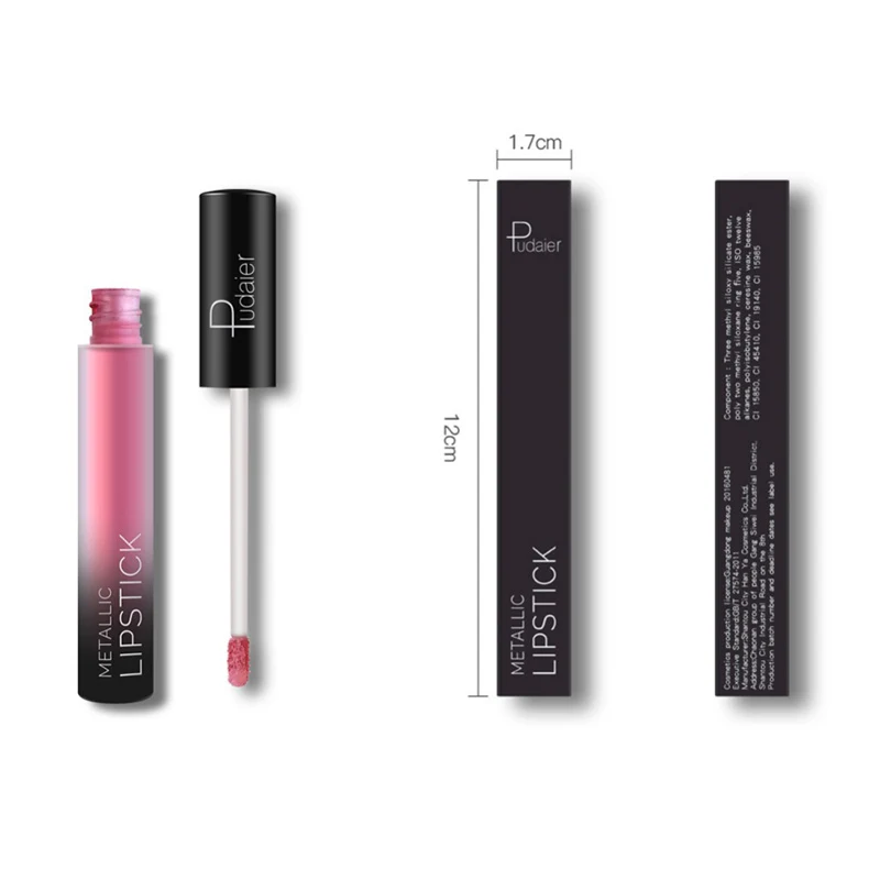 Pudaier 26 colors Liquid lip gloss Waterproof Nude Velvet Matte Lipstick Long Lasting Metallic Lip Gloss Cosmetic Lips Makeup | Красота и