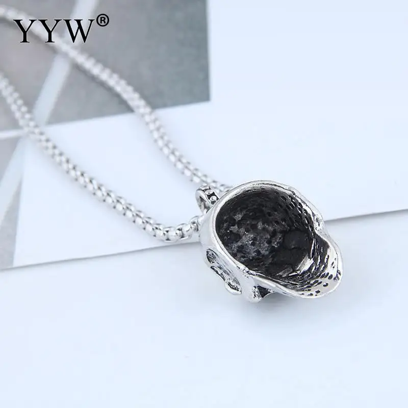 

High Quality Skull Devil Demon Crossbones Pendant Necklace Men Jewelry Punk Style Vintage Antique Silver Plated Trendy Necklace
