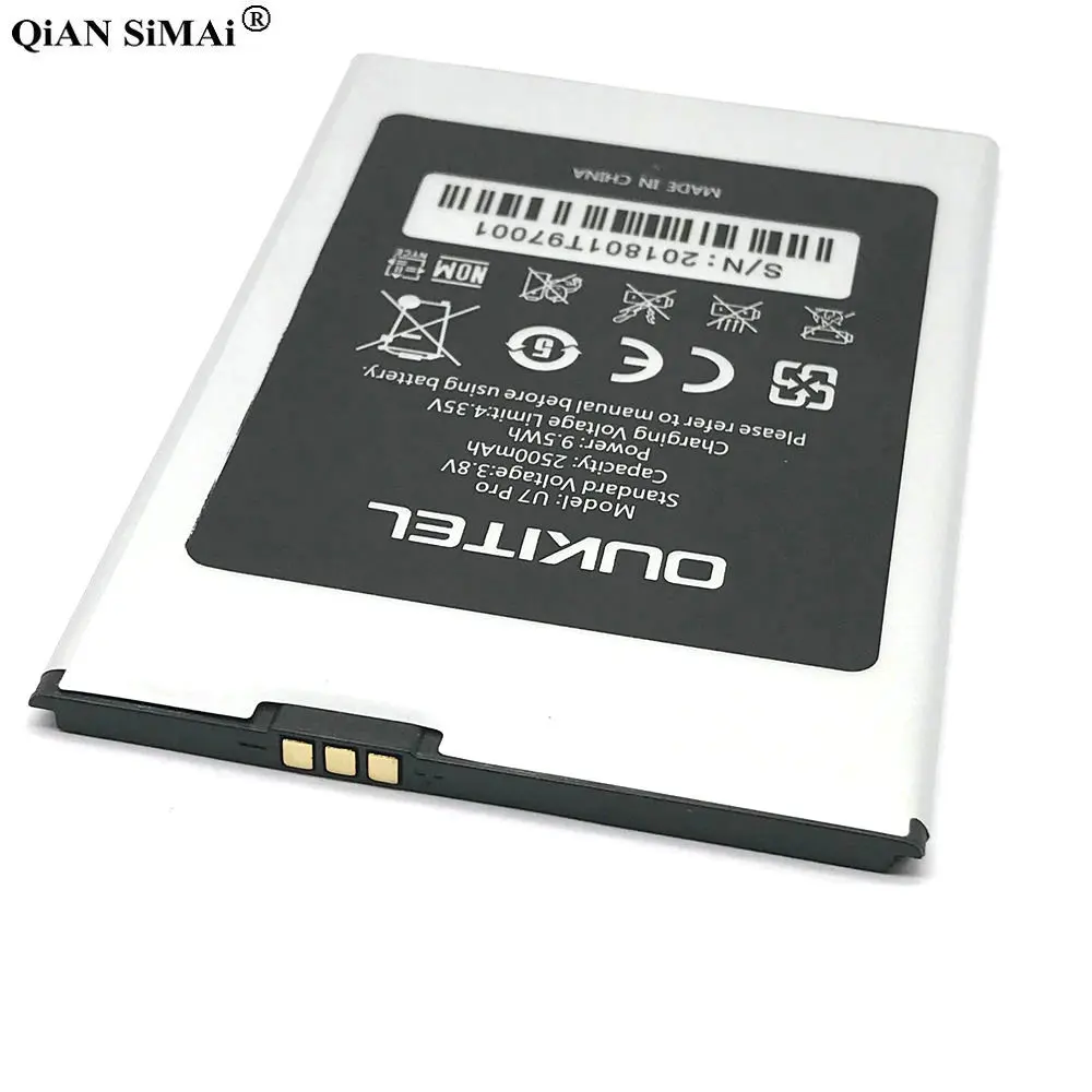 Высококачественный аккумулятор U7 Pro 2500 мАч для телефона Oukitel u7pro BQ BQS-5505 vorvis A551