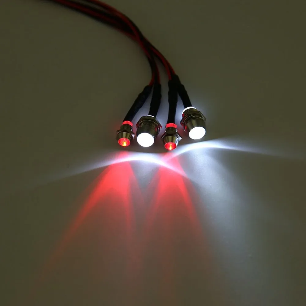 4 шт. модели RC Drift Car 3 мм/5 мм зеленый/синий/красный/белый фары светодиодные фары головного света для Traxxas Tamiya осевой Scx10 D90 машинка на радиоуправлении