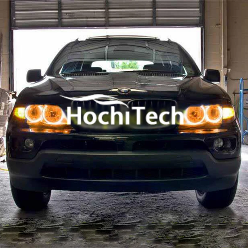 Суперъяркие Светодиодные глаза ангела для BMW X5 2000 2006 Цветовая переключение фар
