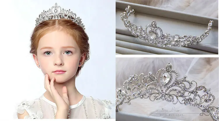 Хрустальные стразы menina de Flor da princesa coroa Tiara Prom acessorios de cabelo