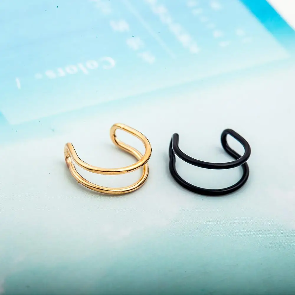 Женские простые серьги манжеты 3 цвета маленькие в форме Креста без пирсинга для