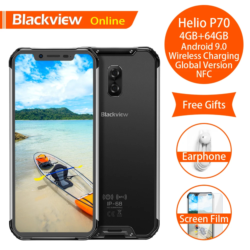 Blackview BV9600 Helio P70 Оригинальный IP68 водонепроницаемый прочный мобильный телефон 4 Гб +