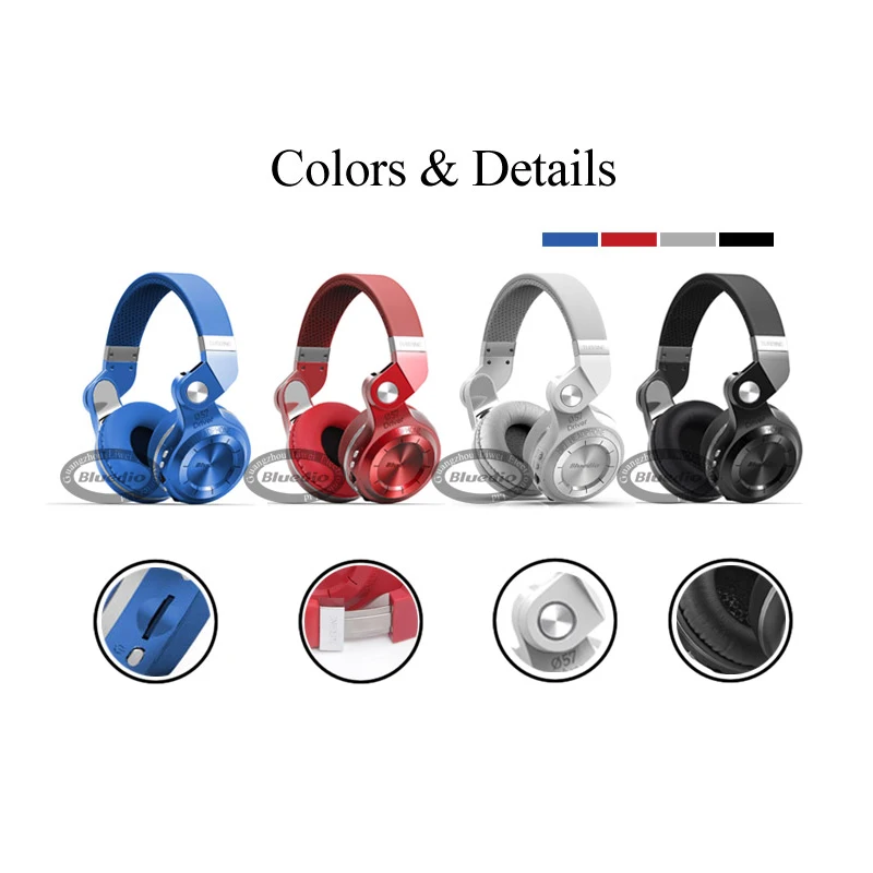 Bluedio T2+ Fashionable Foldable Over The Ear Bluetooth Headphones BT 5.0 Support FM Radio& SD Card Functions Music&Phone Calls images - 6