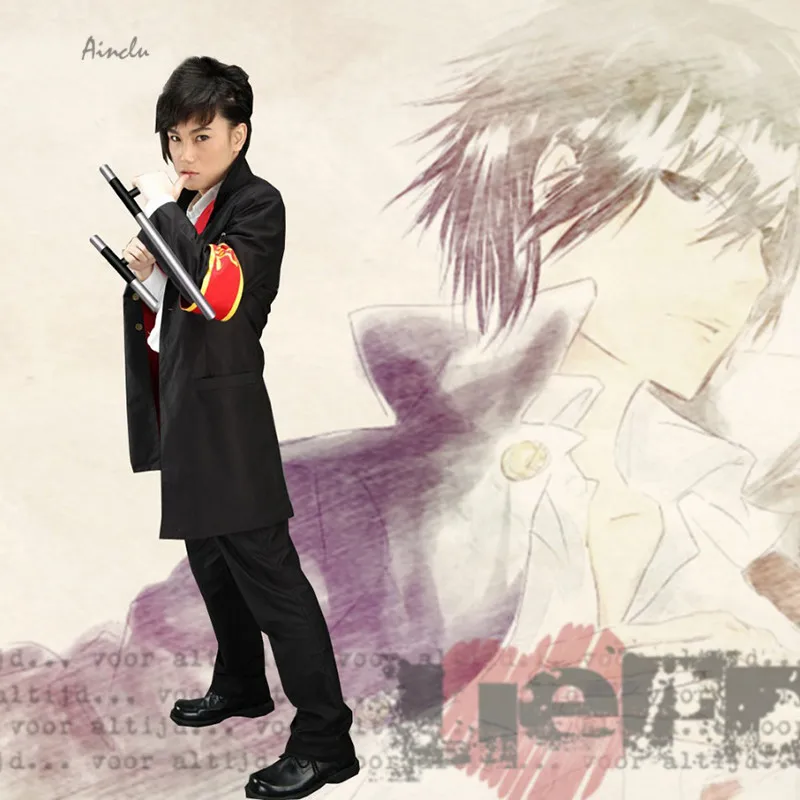 Ainclu Бесплатная доставка kateкё Hitman Reborn кёя Хибари пальто Аниме Косплей бренд