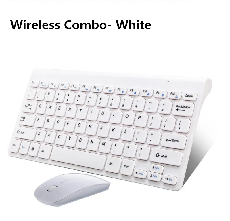 Wireless Combo White Беспроводная проводная мышь клавиатура комбинированный набор 2,4 г Мини Размер Многоцветный мультимедиа для планшета ноутбука Mac Настольный ПК ТВ Эндрюс windows - Цвет: Wireless Combo White