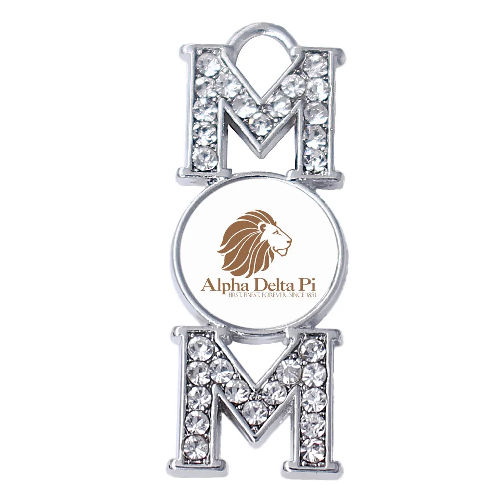 Double Nose Metal Inlaid Poster Alpha Delta Pi Lion Charm Pendant First Finest Forever Since 1851 Greek Sorority Jewelry For DIY | Украшения