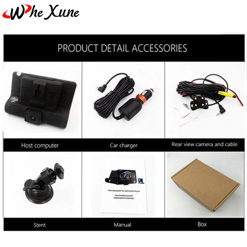 Whexune 2018 Русский Голос 4.0 дюймов 3 в 1 Видеорегистраторы для автомобилей автомобиля