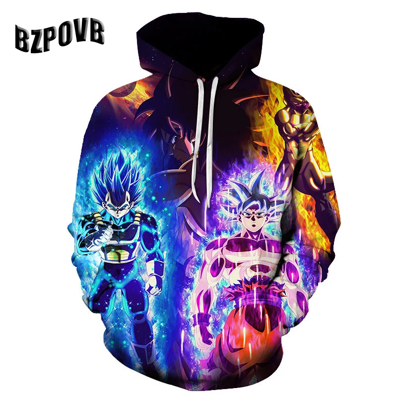 Мужская толстовка 2019 Новая мода мультфильм мужская 3d печать Дракон жемчужное