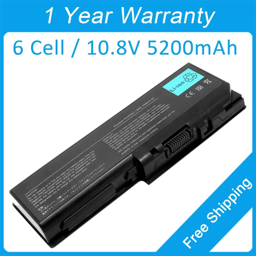 

New 6 cell 5200mah laptop battery for toshiba Satellite P305 X200 X205 L350D L355D P200D P205D PA3536U-1BAS PA3537U-1BAS